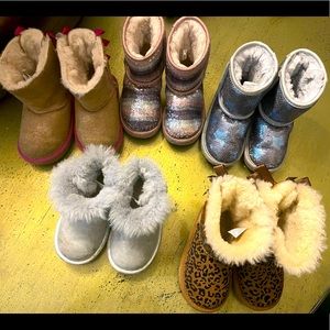 Five pair of toddler girl Uggs size 8